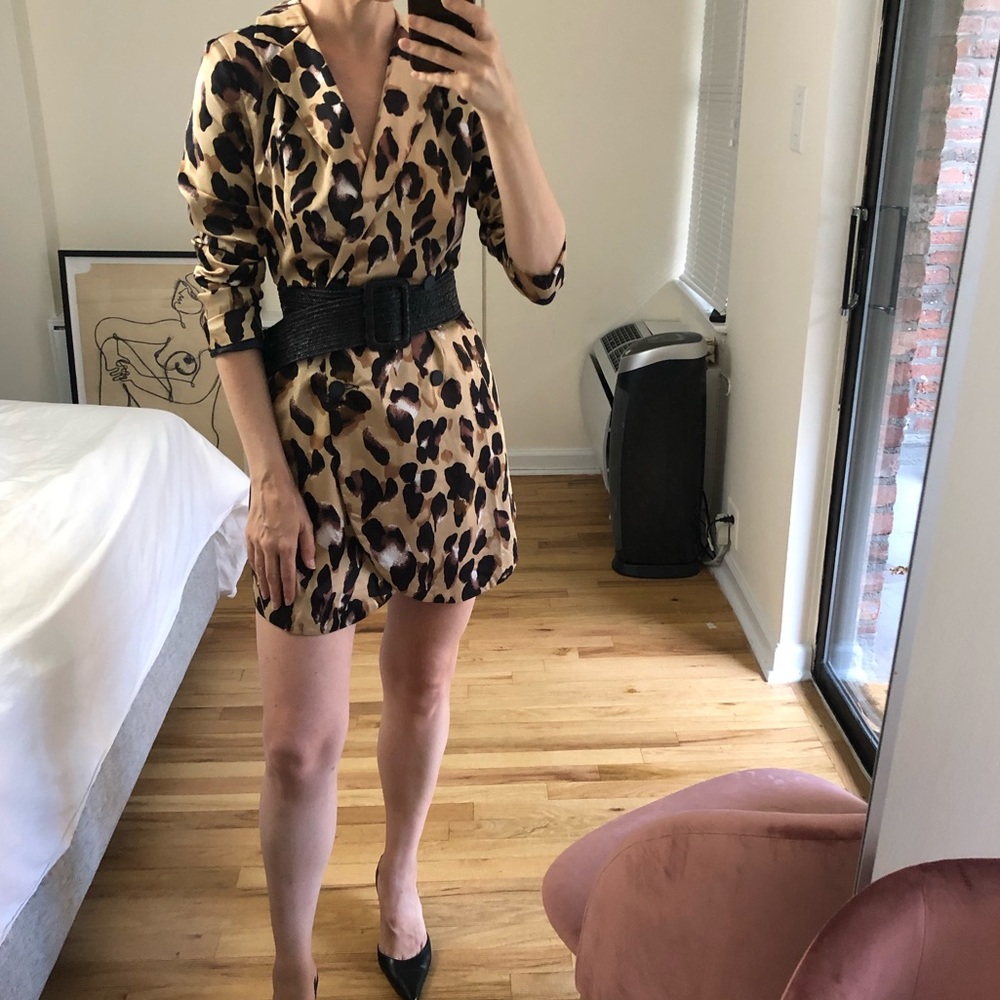 Nasty Gal Leopard Blazer Dress sz 2